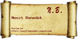 Neszt Benedek névjegykártya